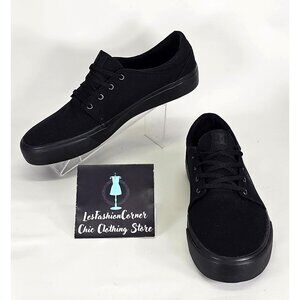 NWOT DC Trase TX Mens Black Canvas Skate Sneakers Size 13M 107